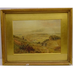  'The Vale of Clwyd from Tremeirchion', watercolour signed by John Pedder (British 1850-1929) titled verso on artists label 25cm x 35cm  