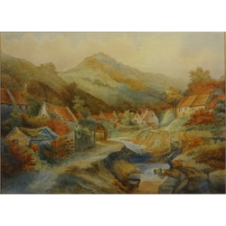  The Valley Sandsend, watercolour signed and dated 1903. by E. M Allison 54cm x 75cm  