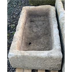 Small 19th century rectangular stone trough - THIS LOT IS TO BE COLLECTED BY APPOINTMENT FROM DUGGLEBY STORAGE, GREAT HILL, EASTFIELD, SCARBOROUGH, YO11 3TX