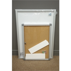  A1 lockable snap frame display board, (89cm x 64cm) and a lockable framed cork board, (67cm x 50cm)  