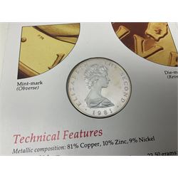 The Royal Mint United Kingdom 1983 proof coin collection in blue folder with certificate, 1983 uncirculated coin collection, two 1987 brilliant uncirculated coin collections, commemorative crowns etc