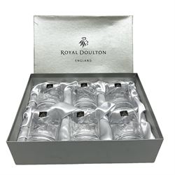 Boxed set of six Royal Doulton Crystal tumblers in the Lunar pattern