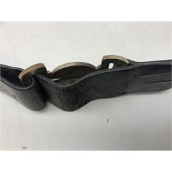 North Eastern Railway Police adjustable leather belt with steel buckle; crudely inscribed '270'