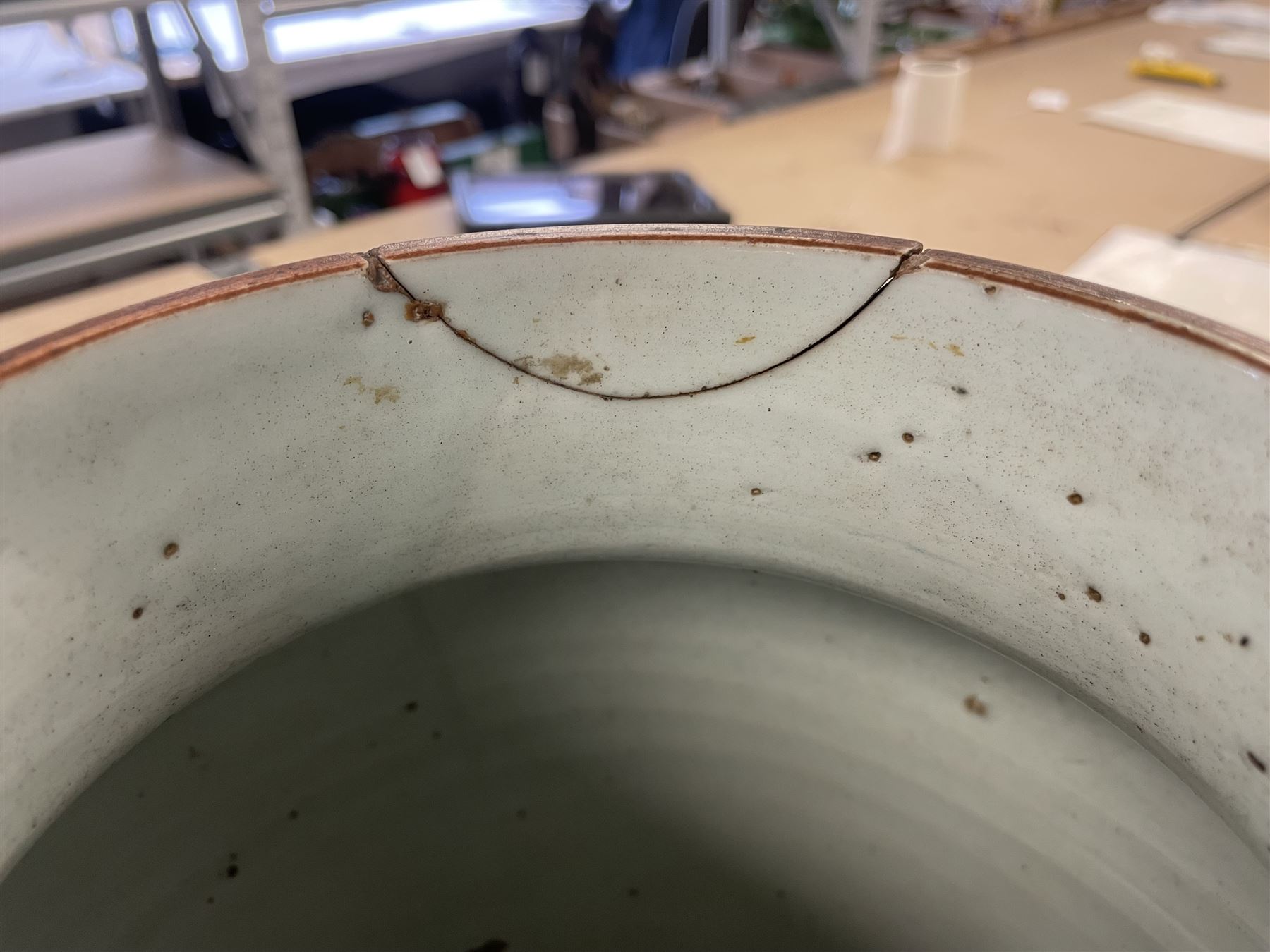 17th century Transitional period Chinese Wucai vase and cover, of baluster form, the body painted with ladies upon a terrace, and figures upon horseback and attendants within a fenced garden, the domed cover with knop finial painted with boys at play, H37cm
