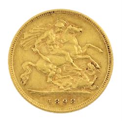 Queen Victoria 1898 gold half sovereign coin