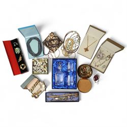 9ct gold jewellery, including keeper ring, odd earrings and magnetic charms, silver jewell...