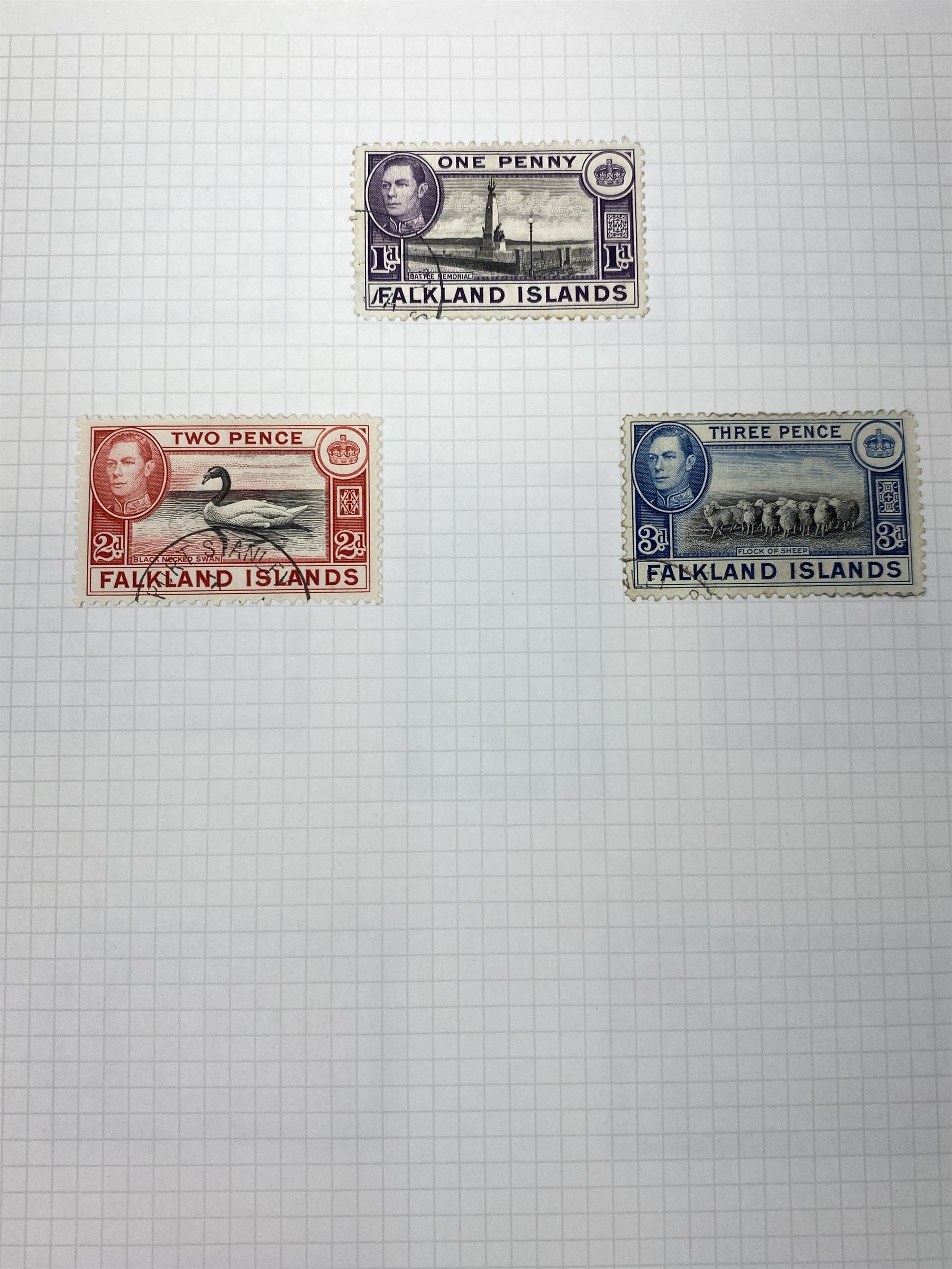 Falkland Islands, King Edward VII and later stamps, including 1904-12 values to one shilling unused, King George V 1912-20 values to five shillings unused etc, housed on pages
