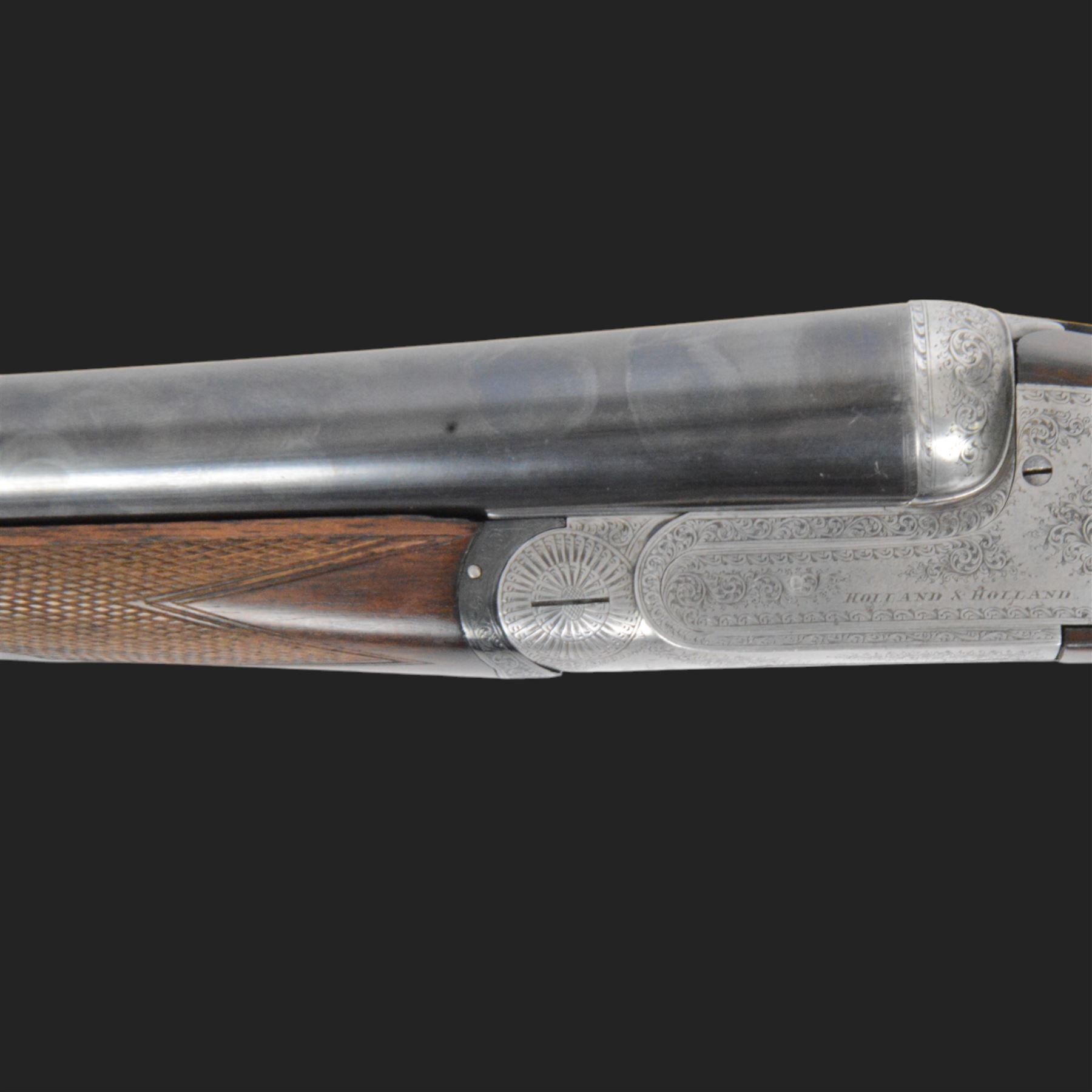 Holland and Holland 12 bore single trigger sidelock ejector, side by side double barrel shotgun with 76cm (30