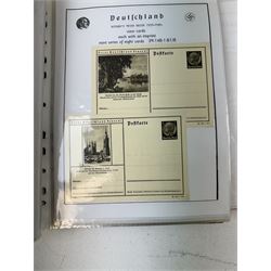 Third Reich view cards, with used and unused examples, some with handwritten text, housed in two ring binder folders