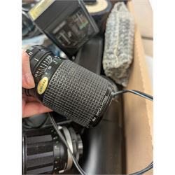 Collection of camera lenses, including Tamron, Praktica, Minolta and Soligor examples