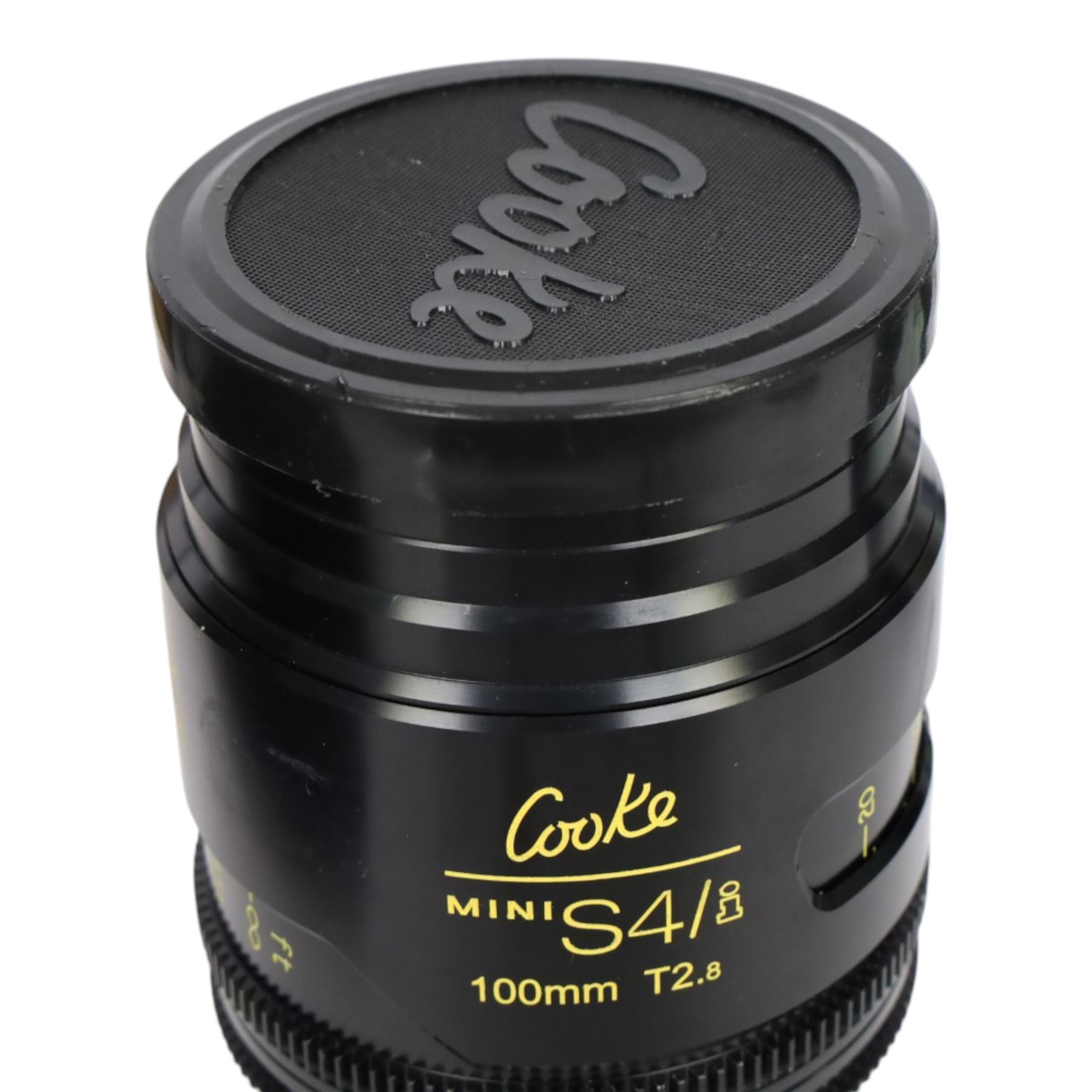Cooke Mini S4/i 100mm T2.8 prime lens with PL mount, serial no. 8100-0714, with front and back lens caps