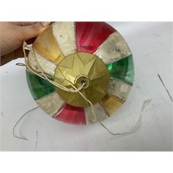 Vintage mirrored glass christmas decoration, decorated in coloured segments, H25cm