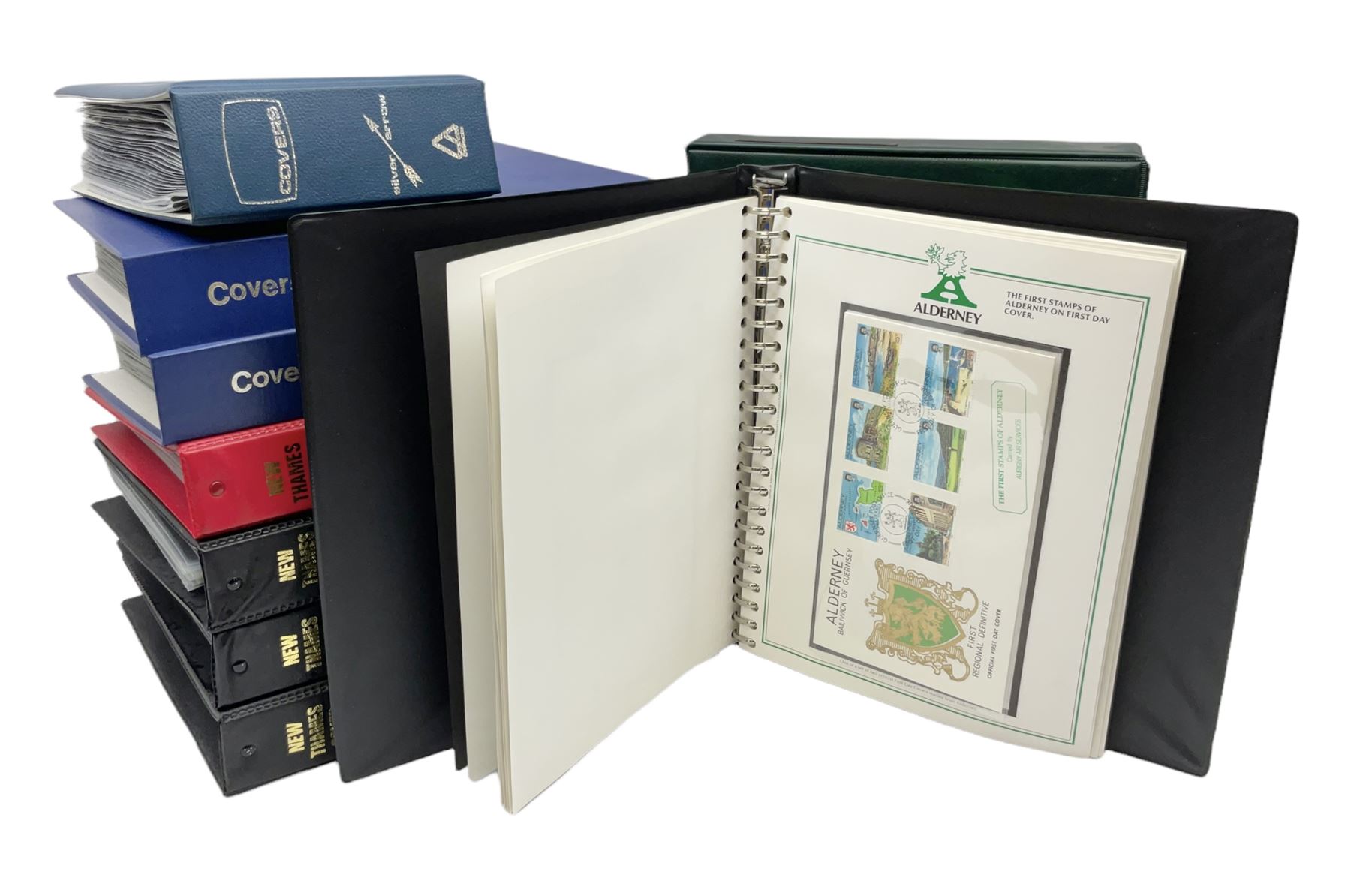 Mostly first day covers, including Antigua 'Royal Wedding 29th July 1981', British Virgin Islands '25th Anniversary of the Coronation 1953', various Silver Jubilee 1977 stamp covers etc, housed in eight folders