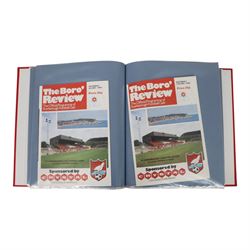 Comprehensive collection of approximately two-hundred Scarborough FC football programmes for the 1983/84, 1984/85,1985/86 and 1986/87 seasons, all filed within eight dedicated Scarborough FC red Home and Away binders 