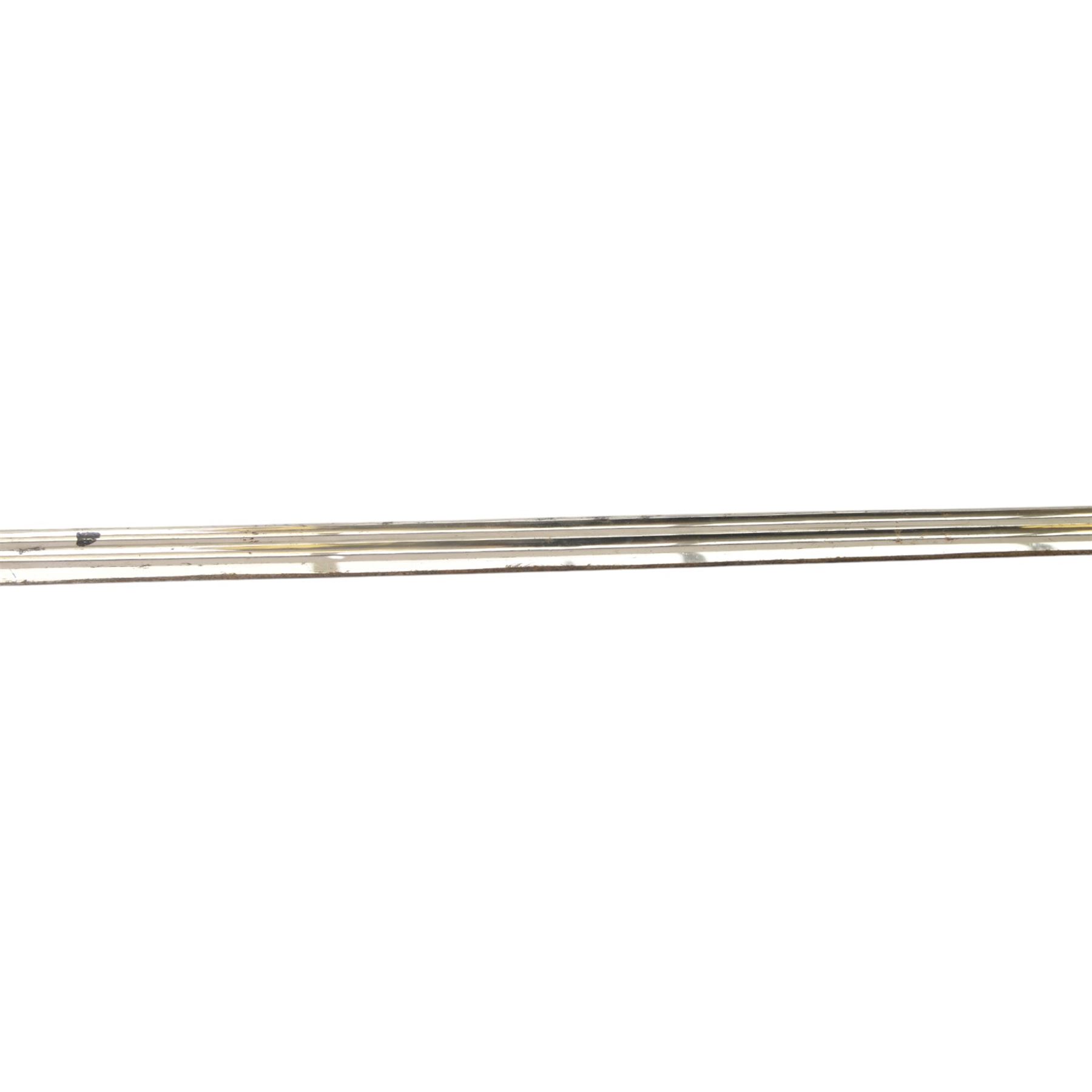 Prussian Cavalry sword Model 1889, with 77cm single edge blade, the folding guard incorporating the Imperial Prussian eagle, stirrup knuckle bow,  in black painted steel scabbard with single suspension ring, overall L94cm 