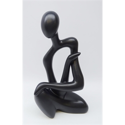  Spanish abstract pottery figure signed CHZ, H41cm   