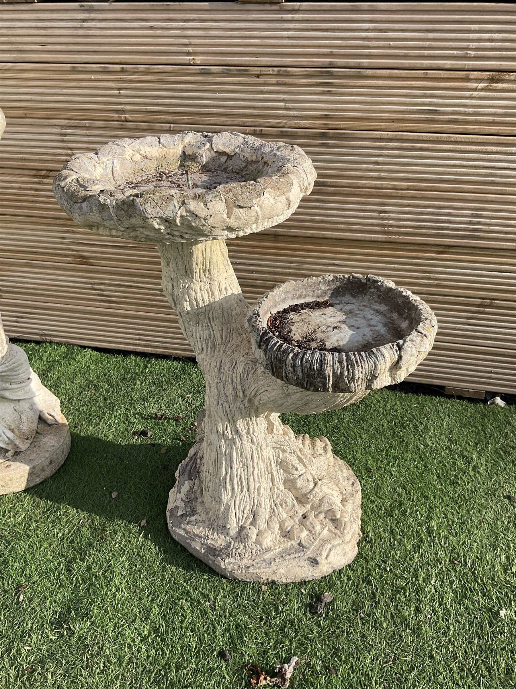 Cast stone garden figure and two bird baths  - THIS LOT IS TO BE COLLECTED BY APPOINTMENT FROM DUGGLEBY STORAGE, GREAT HILL, EASTFIELD, SCARBOROUGH, YO11 3TX
