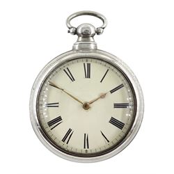Victorian silver pair cased pocket watch