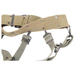 Indochine period French webbed belt and Y strap 