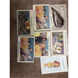  Collection of mostly comical postcards by various artists including Donald McGill and a small number of vintage pictures of famous people  