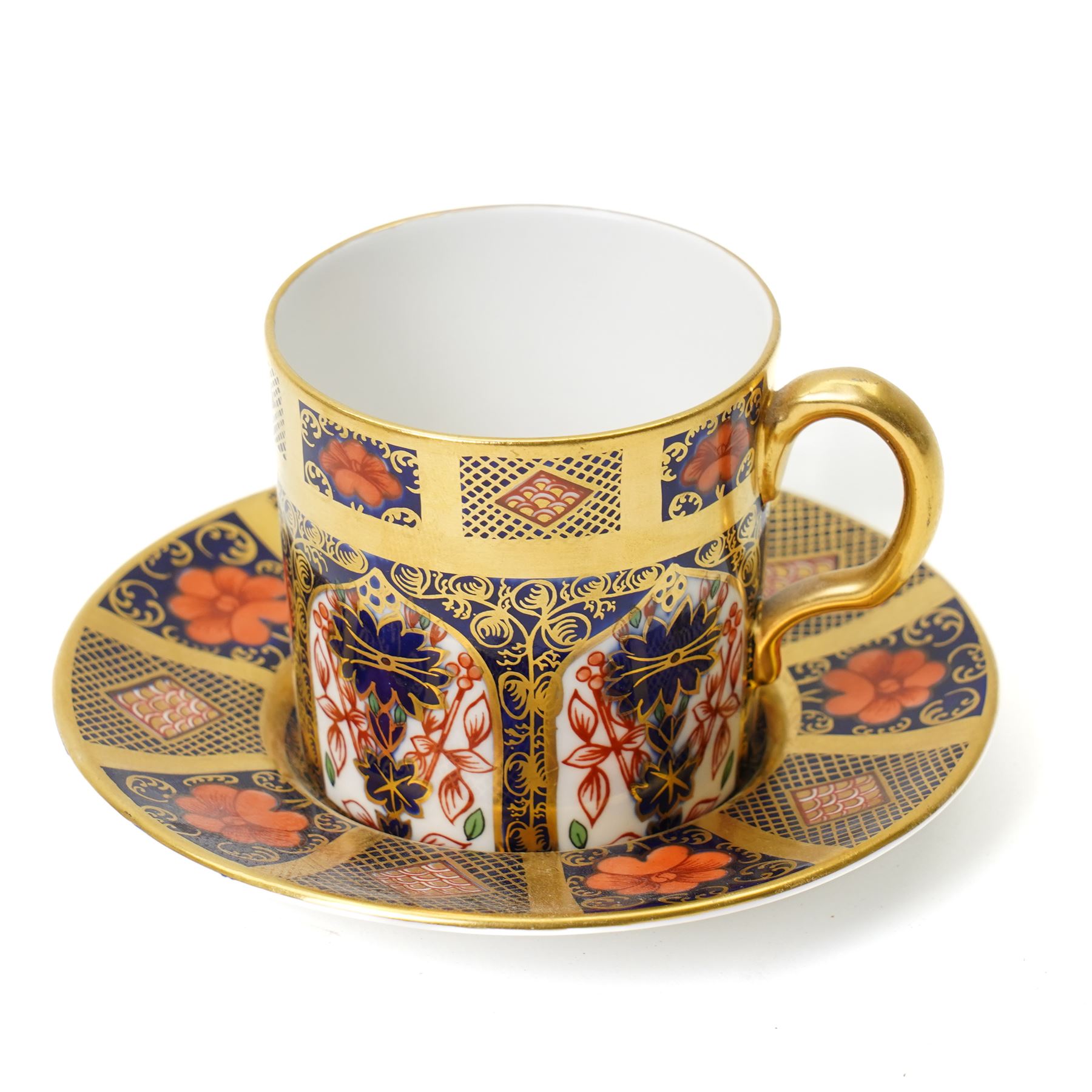 Set of six Royal Crown Derby Imari coffee cans and saucers, pattern 1128 