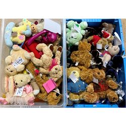 Approximately one hundred assorted soft toys, various makers, ages and sizes, predominantly modern