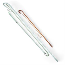 Five glass walking canes, including a Vi