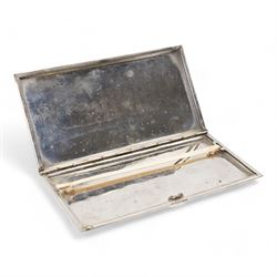 Masonic leather regalia case for De Lacy 4643 Lodge, containing a Masonic apron, By-Laws and Constitutions, gloves and cufflinks etc, with the original Toye, Kenning & Spencer Ltd box, together with three silver cycling medallions, brooch and silver plated cigarette case engraved with a map of India