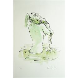 Sir Quentin Blake (British 1932-): 'Life Under Water' (Green), limited edition colour scre...