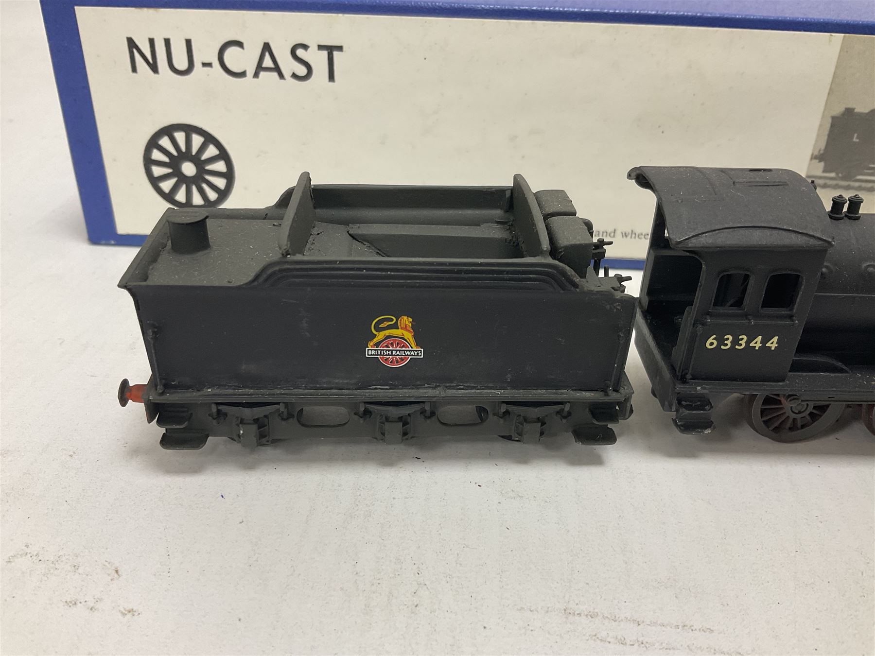 ‘00’ gauge - two kit built steam locomotives comprising unnamed LMS/HR Drummond Class C/BEN 4-4-0 no.54398 finished in BR black; Class Q6 0-8-0 no.63344 finished in BR black; both with Nu-Cast boxes (2) 