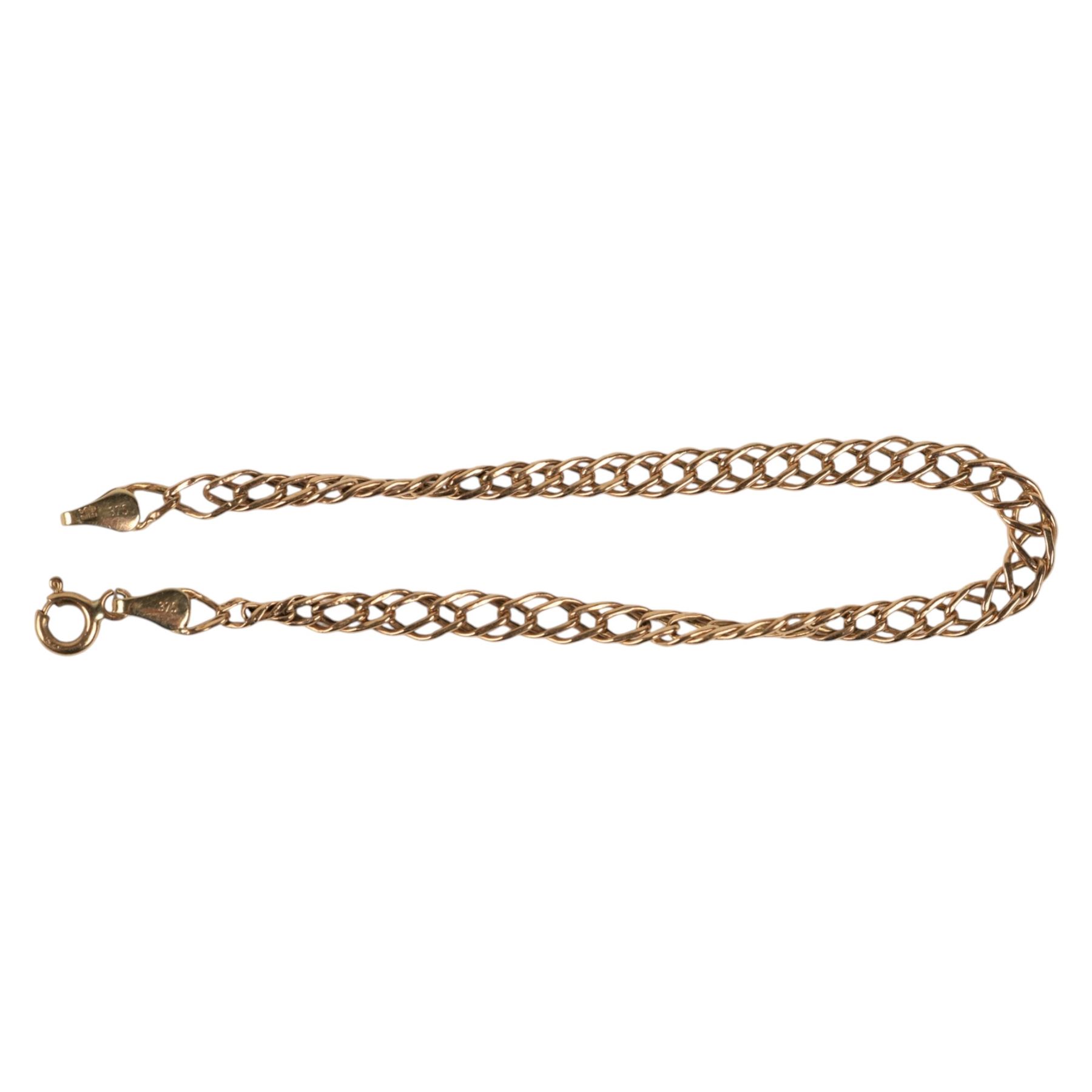 Three 9ct gold bracelets