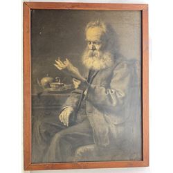 Arthur Cramer James Wasse (British/German 1854-1930): Gentleman Reading, watercolour and charcoal en grisailles signed and dated 'M/78', 109cm x 80cm