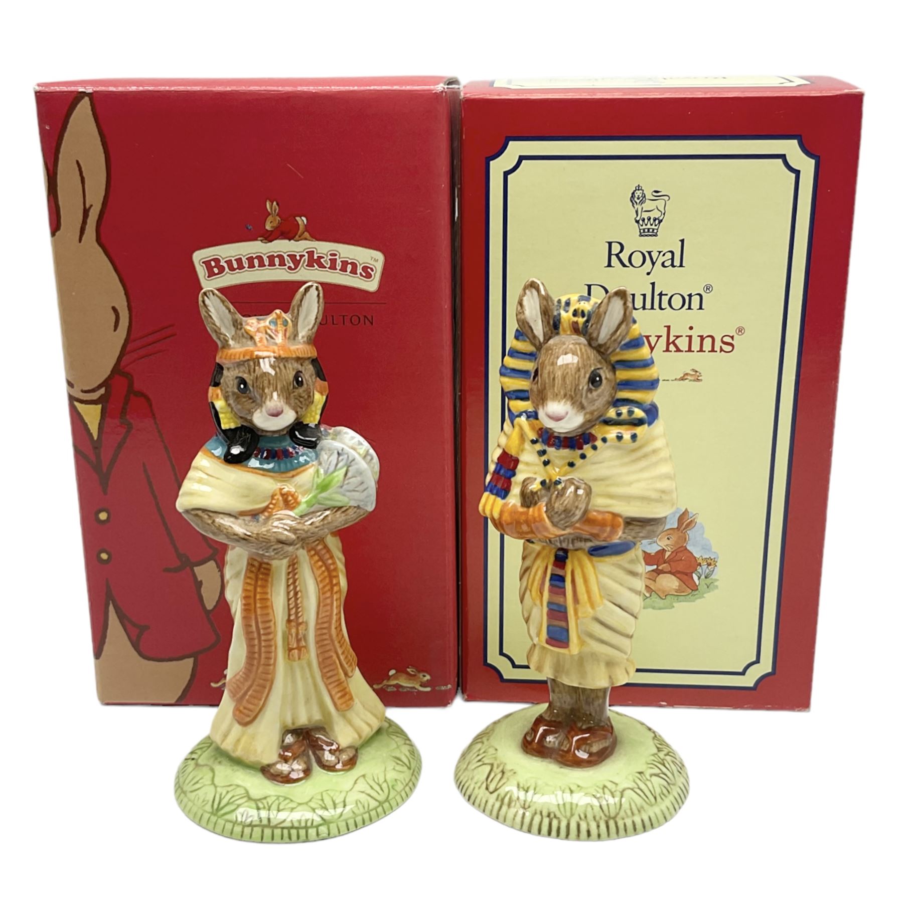 Two Royal Doulton Ancient Egyptian themed Bunnykins figures, with boxes (2)