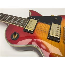 Epiphone Gibson Les Paul electric guitar c2004 with red sunburst finish, serial no.U02030418; L100cm; in fitted hard case