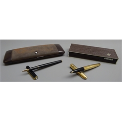  Writing Instruments - Montblanc slimline fountain pen and a Parker 61 fountain pen, both cased (2)   