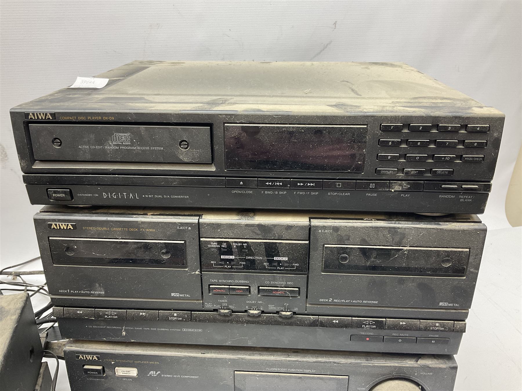 AIWA stacking stereo system including double tape deck and speakers