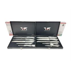  Two cased Swiss knife sets