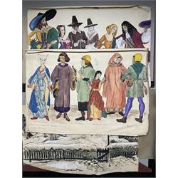 Pat Faust (British fl.1950-2000); Collection of unframed watercolours and drawings in one folio