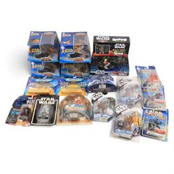 Star Wars action figures, including three Hasbro Concept figures Chewbacca, Luke Skywalker...