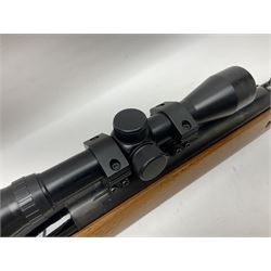 BSA 22 caliber air riffle with telescopic sight, in Fambeau hard case