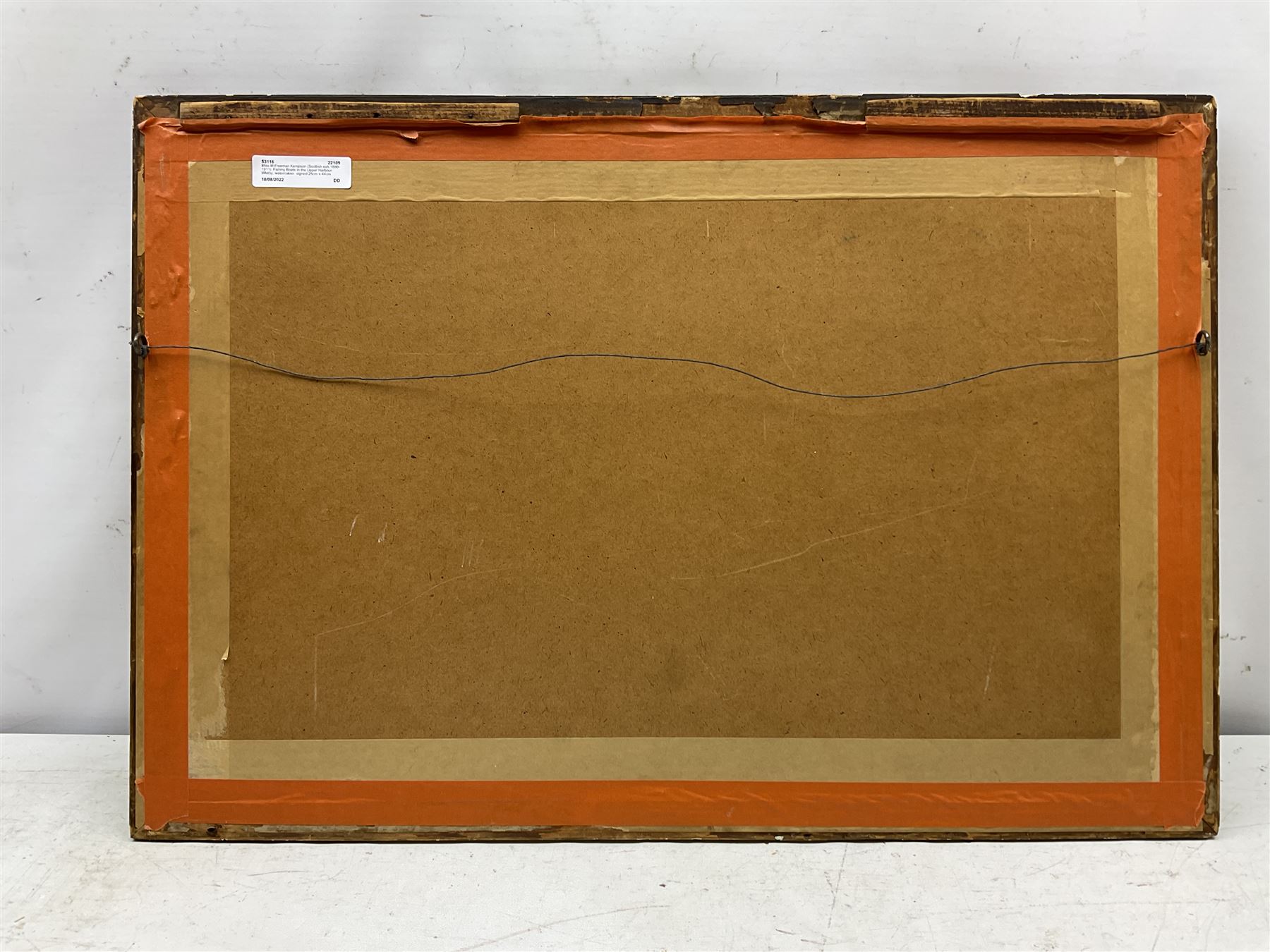 Miss M Freeman Kempson (Scottish exh.1880-1911): Fishing Boats in the Upper Harbour Whitby, watercolour signed 25cm x 44cm