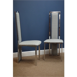  Pair chrome framed upholstered side chairs (2)  