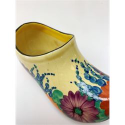 Clarice Cliff Bizarre 'Gayday' pattern Clog, L11.5cm 