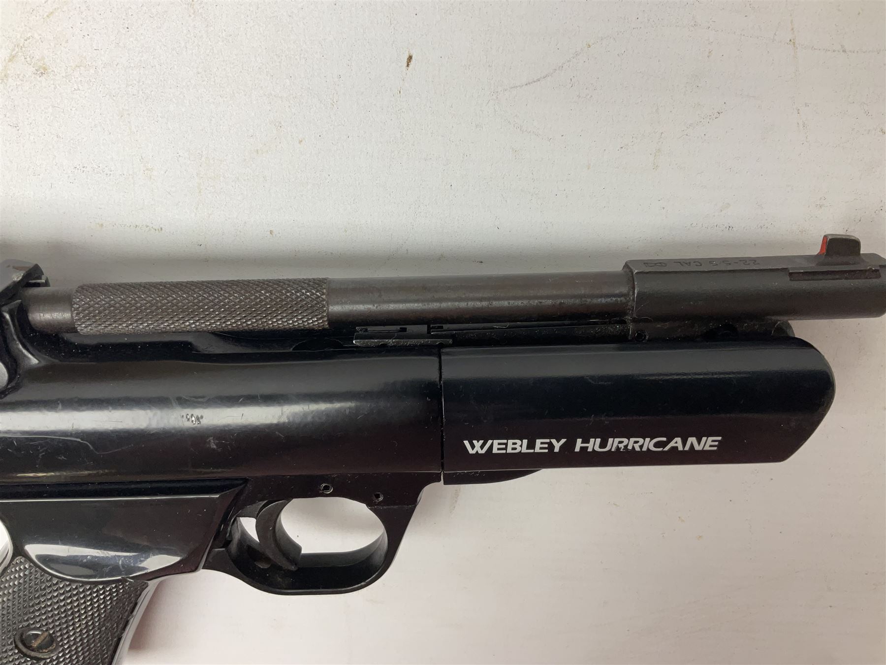 Webley Hurricane .22 air pistol with over lever action and thumb safety L27cm; Webley Premier .22 air pistol with over lever action No.816; part Diana model 2 air pistol; and quantity of .22 pellets in three tins