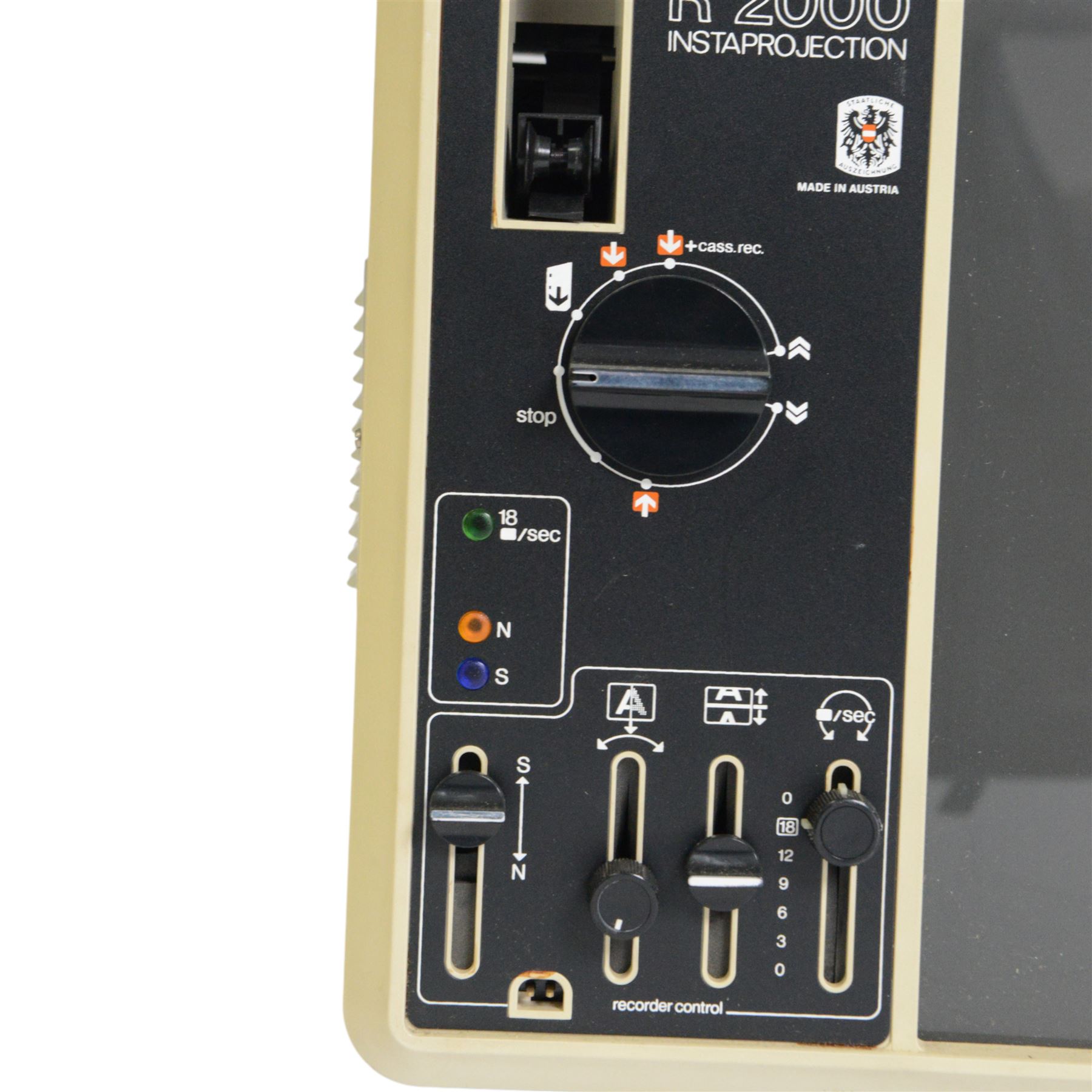 Two Eumig projectors, comprising Mark 602 D and R2000 examples, one in tartan carry case, the other boxed