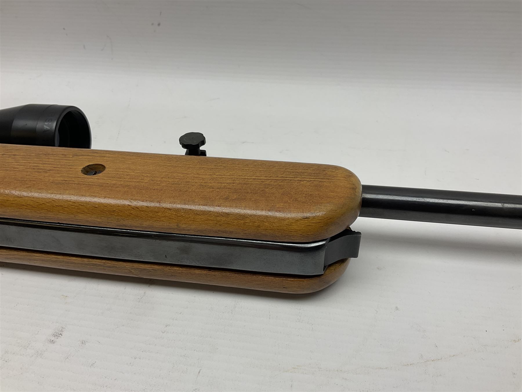 BSA 22 caliber air riffle with telescopic sight, in Fambeau hard case