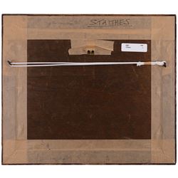 English School (Contemporary): 'Staithes', oil on paper indistinctly signed, titled verso 18cm x 22cm 