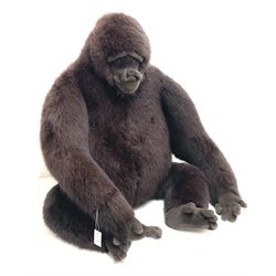 Life size gorilla “soft toy”, faux fur cuddly TV buddy for the kids, with inset eyes and jointed arms H136cm