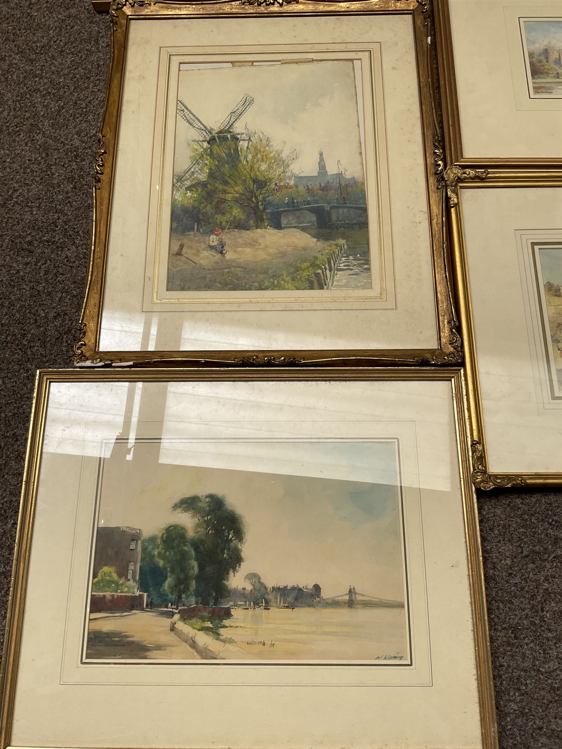 Collection of principally early 20th century watercolours, artists including Victor Noble Rainbird, George Henry Jenkins, Thomas Swift Hutton, Francis Dodd, James Aumonier, Maud Raphael Jones, John Sowden, Frank M Chase, Henry Frank Waring, etc (12)