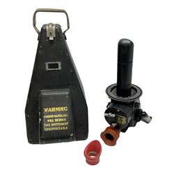 Air Ministry Periscopic Sextant Mk.2B, possibly by Kelvin & Hughes, Ref.No. 6B/2838 Serial No. 158KH1/59, bearing Fenns (Farnborough) Ltd label; in black pyramid shaped stowage case with various labels